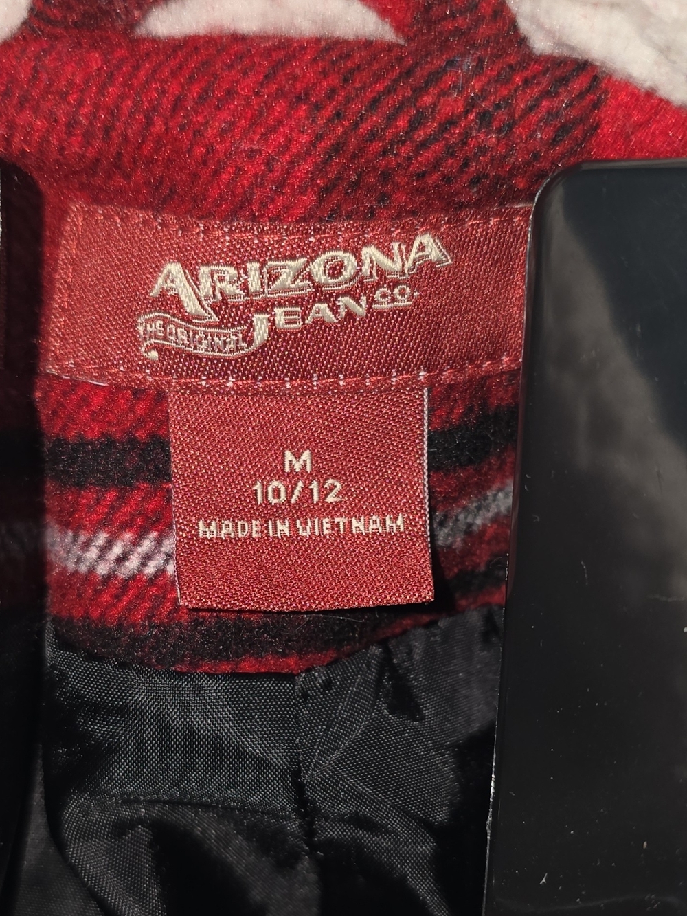 Arizona Jean Company Red and Black Plaid Kids Jacket
